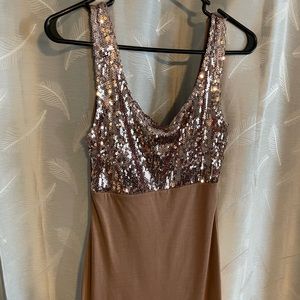 Rose-gold sequences top dress FOREVER21